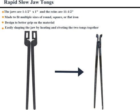 Rapid Tongs Bundle Set, 6 Types of DIY Tongs with Rivet for Beginner Smithing