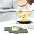 Silicone Trivet Mat Set of 2, Green Hot Pot Holder for Table and Countertop, Non-Slip Oak Leaf Coasters