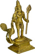 God Murugan Swami Miniature Brass Statue with Peacock, Handcrafted Decor Item for Home, Temple, Gifting, 2.25 x 3 x 4.3