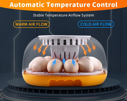 12 Gpeng Egg Incubator, Eggs Incubator with Auto Egg-Turning, Auto Temperature Control, for Hatching Chicken Goose