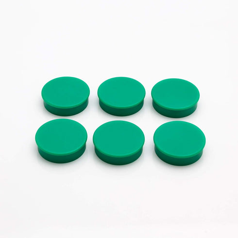 Bullseye Office 24 Round Green Fridge Magnets, Small Colorful Magnetic Discs for Kitchen or Classroom