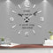 VANGOLD Large DIY 3D Wall Clock with Mirror Surface Sticker for Home Office Living Room Decoration