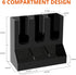 Richboom Cup and Lid Organizer, 6 Compartments with 2 Removable Dividers for Coffee Station - Black Countertop Caddy