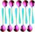 Color ME Rainbow Soup Spoons, Set of 10 Round 18/10 Stainless Steel Spoons