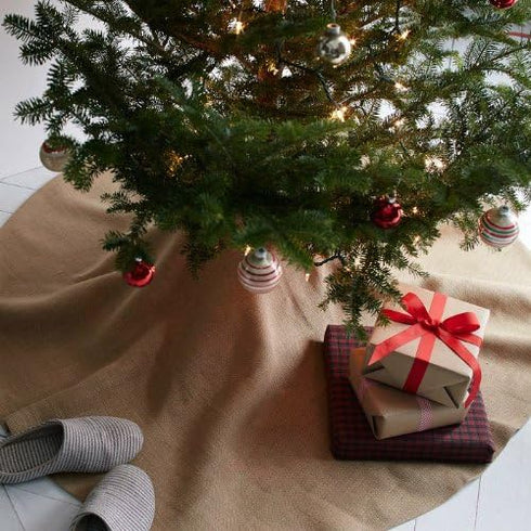 Homeford Christmas Burlap Tree Skirt, 60-Inch Under The Tree