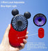 Cute Personal Mini Fan (2 PACK), USB Rechargeable Handheld Fan with Stylish LED Light, 3 Speed Adjustable, Cute Mouse