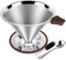 Pour Over Coffee Dripper, Professional Stainless Steel Filter, Paperless Reusable with Spoon and Silicone Tray