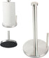 Paper Towel Holder with Side Rod, Stainless Steel Easy Tear Dispenser for Kitchen Countertop Tabletop