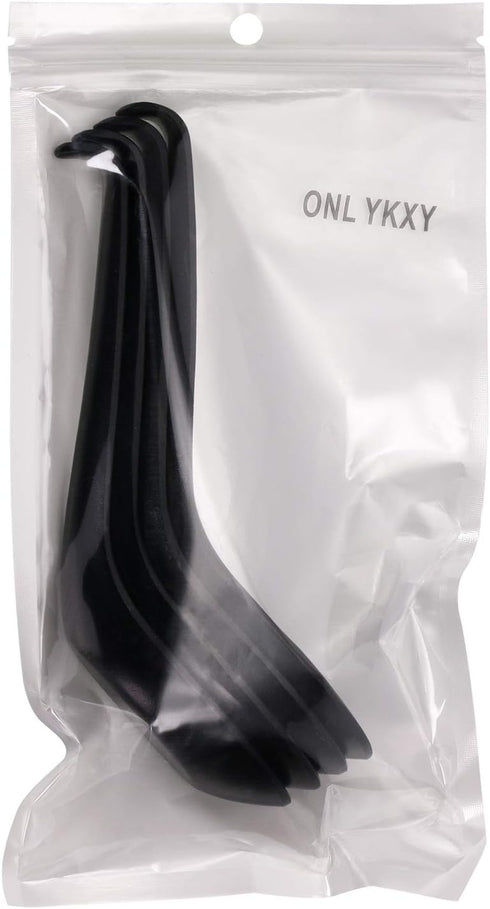 4 Pieces Black Plastic Soup Spoons, Japanese Soup Spoons, Rice Spoons, Chinese Wonton Soup Spoons