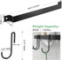 Kitchen Rail with 15 Hooks, 16 Inch Wall Mounted Hanging Utensil Rack for Kitchen, Black