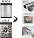 Stainless Steel Flower Magnetic Dishwasher Cover, Decorative Metal Art Style Kitchen Appliance Sticker, 23"x26"
