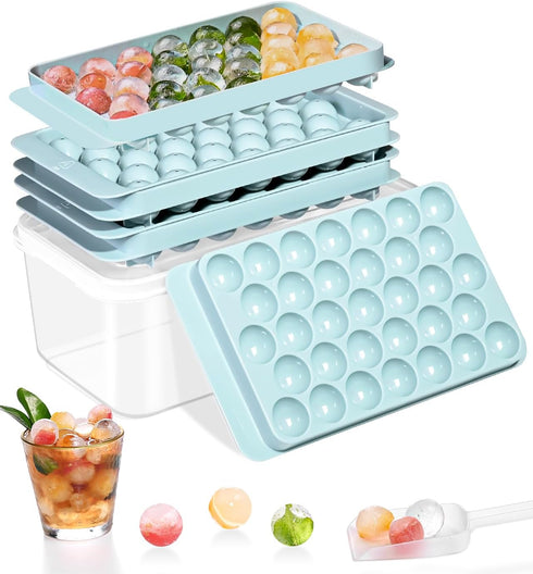 Ice Trays for Freezer, 3-Pack Ice Cube Trays with Lid for Ice Balls, Juice, Coffee, and Cocktails