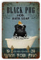 Black Pug Bathroom Metal Tin Sign - Wash Your Paws, Retro Wall Panel Art Decor for Home Bathroom Bar Cafe, 8x12 Inch