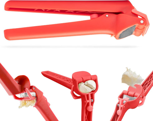 Dreamfarm Garject Lite 2-In-1 Garlic Peeler, Garlic Press & Mincer, Nylon - Red