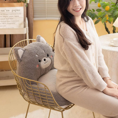 Kawaii Chair Cushions, Cute Indoor Seat Cushions, Comfy Plush Pillows with Backrest, Non-Slip Office Chair Cushion for