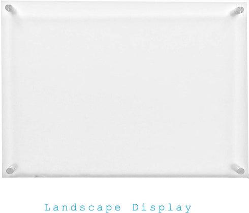 5x7 Floating Acrylic Picture Frame with Chrome Standoff, Double Panel Wall Mount for Picture Up To 5x7 Inches.