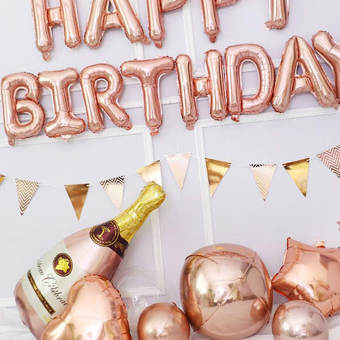 4PCS Champagne Bottle Balloons and Champagne Glass Mylar Foil Balloons for Birthday Engagement Bachelorette Party