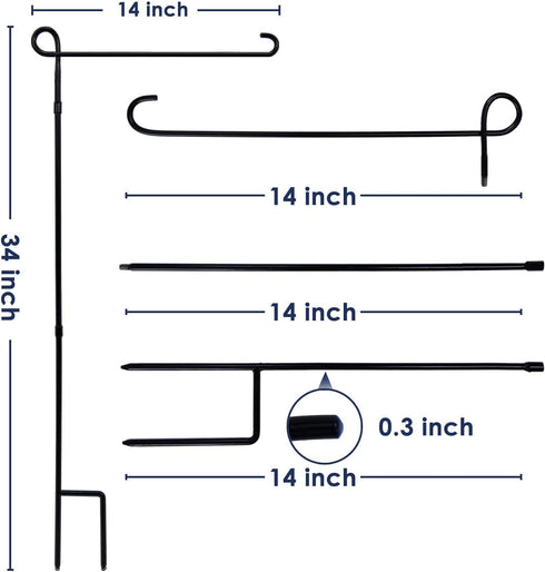 YEAHOME Garden Flag Stand Holder, Metal Premium Weather-Proof Flagpole for Christmas Garden Decor