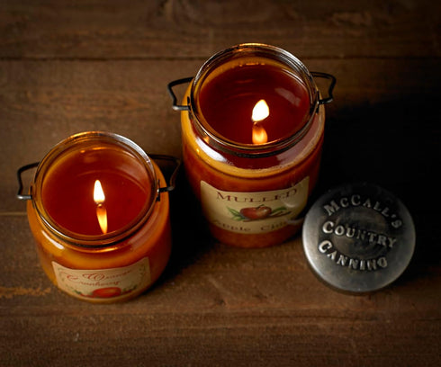 McCall’s Candles Spiced Pear Scented Candle, 26 oz, USA-Poured, Vintage Rustic Jar, Cozy Fall Fragrance