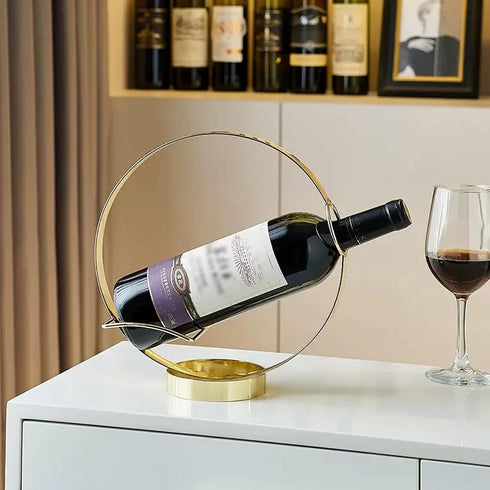 Countertop GeLive Gold Wine Bottle Holder Single Bottle Display Stand Freestanding Wine Rack Kitchen Table Decor Wine