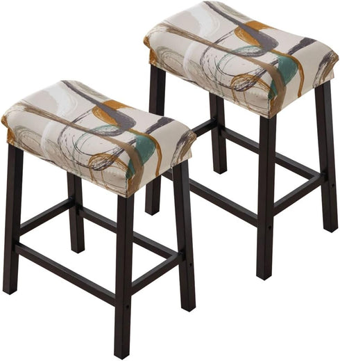 Bar Stool Cover Rectangle Set of 2 Printed Stretch Counter Height Bar