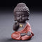 Leopard White Ceramic Cute Monk Figurine (01)