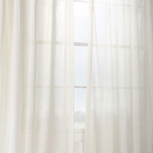 HPD Half Price Drapes Linen Sheer Curtains, 84 Inches Long, Gardenia, 50W x 84L, 1 Panel