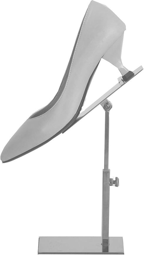 1 pcs Modern Mirror Polished Shoe Riser Sandal Shoe Store Metal Shoe Display Stand Rack Stand Adjustable Height (Mirror