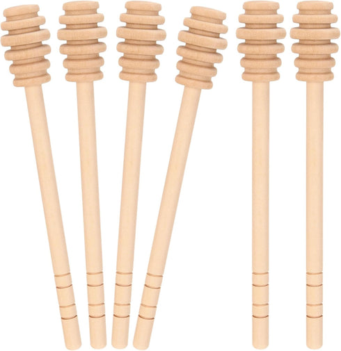 AUGHOA 6 6 Inch Pcs Wooden Honey Spoon Mixing Stirrer, Honey Dipper Sticks, Honey Comb Sticks for Bridal Shower Baby