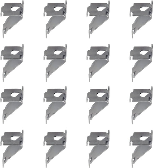 DUODUO Replacement Galvanized Iron Shelf Clips, Extra Durable Refrigerator Shelf Support Clips, 16 pc