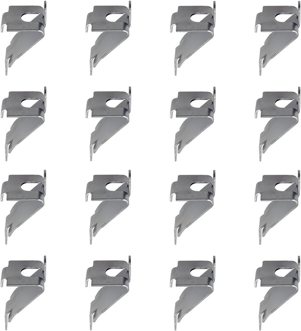 DUODUO Replacement Galvanized Iron Shelf Clips, Extra Durable Refrigerator Shelf Support Clips, 16 pc