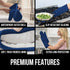Gorilla Grip Heat and Slip Resistant Silicone Oven Mitts Set, Long Flexible Gloves for Cooking, Blue