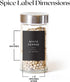 ThreeKin 230 Spice Jar Labels, Waterproof & Oil-Resistant Black Minimalist Stickers for Kitchen Organization, BPA-Free