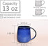 Bosmarlin 13 oz Ceramic Coffee Mug, Blue Tea Cup for Home and Office, Dishwasher and Microwave Safe