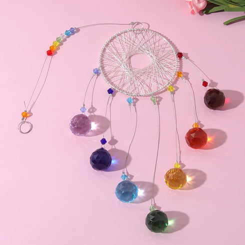 Colorful Crystals Sun Catcher Hanging Suncatchers Chandelier Lamps Light Pendant Prisms Hanging Ornament for Home