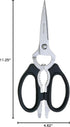 Messermeister 8-Inch Take-Apart Kitchen Scissors, Black, Includes Screwdriver, Nut Cracker, Jar Lid Opener