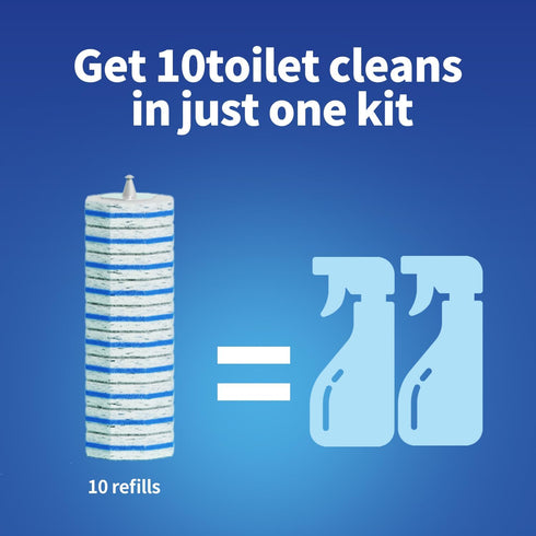 Disposable Toilet Brush Cleaning System with 50 Replacement Brush Heads, Wall Mounted Toilet Wand Kit for Bathroom