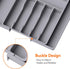 Lifewit Silverware Drawer Organizer, Expandable Utensil Tray for Kitchen, BPA Free Flatware Holder, Large, Grey