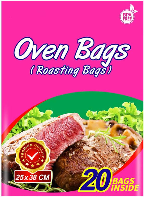 20 Counts Oven Bags, Cooking Roasting Bags for Meats, Chicken, Fish, Vegetables