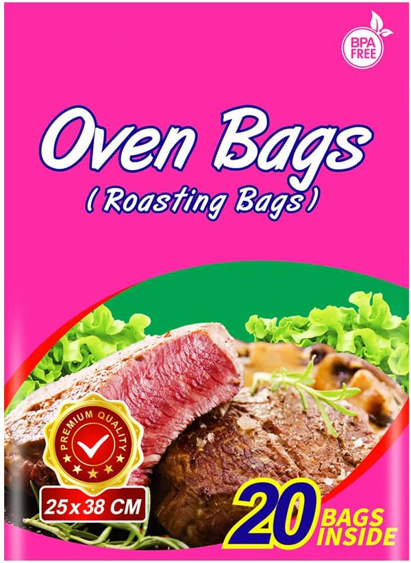 20 Counts Oven Bags, Cooking Roasting Bags for Meats, Chicken, Fish, Vegetables