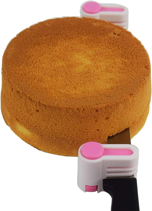 2PCS DIY Cake Slicer, 5 Layers Leveler Slicer, Pink Stratification Auxiliary Tool for Bread Toast Cut