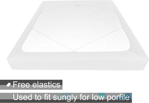 Box Spring Cover Queen Size, Jersey Knit & Stretchy Wrap Around Bed Skirt for Hotel & Home, White
