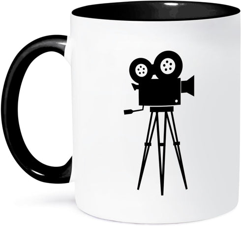 3dRose Film Mug, Two Tone, Black, 11 oz