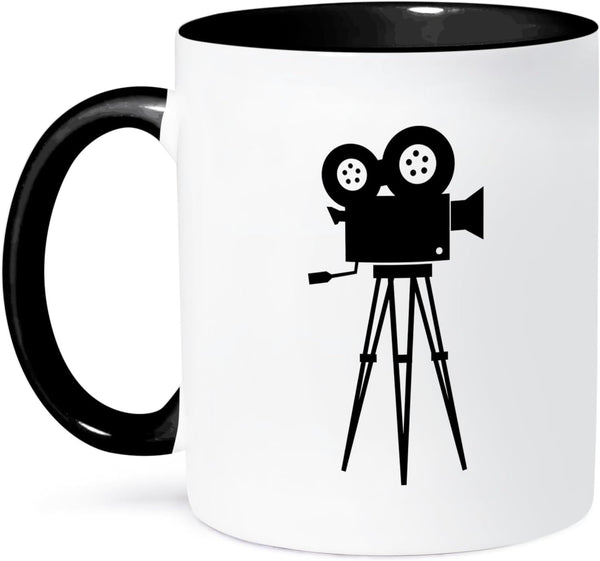 3dRose Film Mug, Two Tone, Black, 11 oz