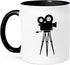 3dRose Film Mug, Two Tone, Black, 11 oz