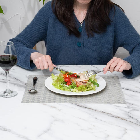 Restaurantware-Speculo 16 X 12 Inch Woven Placemats, Set of 6 Rectangle Table Placemats - Easy to Clean