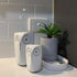 Set 2 5 4 Inches Wise Owl Decor Statue Sculptures of Small White Resin Figurines, & High, Minimalist Decor for Home