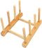 2Pcs Natural Bamboo Slip Drain Dish Rack - Home Kitchen Bamboo Wood Plates Rack for Pans and Cups