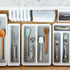madesmart Premium Antimicrobial Classic Mini Utensil Tray, Soft Grip Non-Slip Kitchen Drawer Organizer, 2 Compartments,