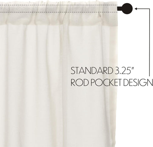 VHC Brands Tobacco Cloth Fringed Farmhouse Decor - Kitchen Swag Prairie Panels Door Window Tier Set, Antique White